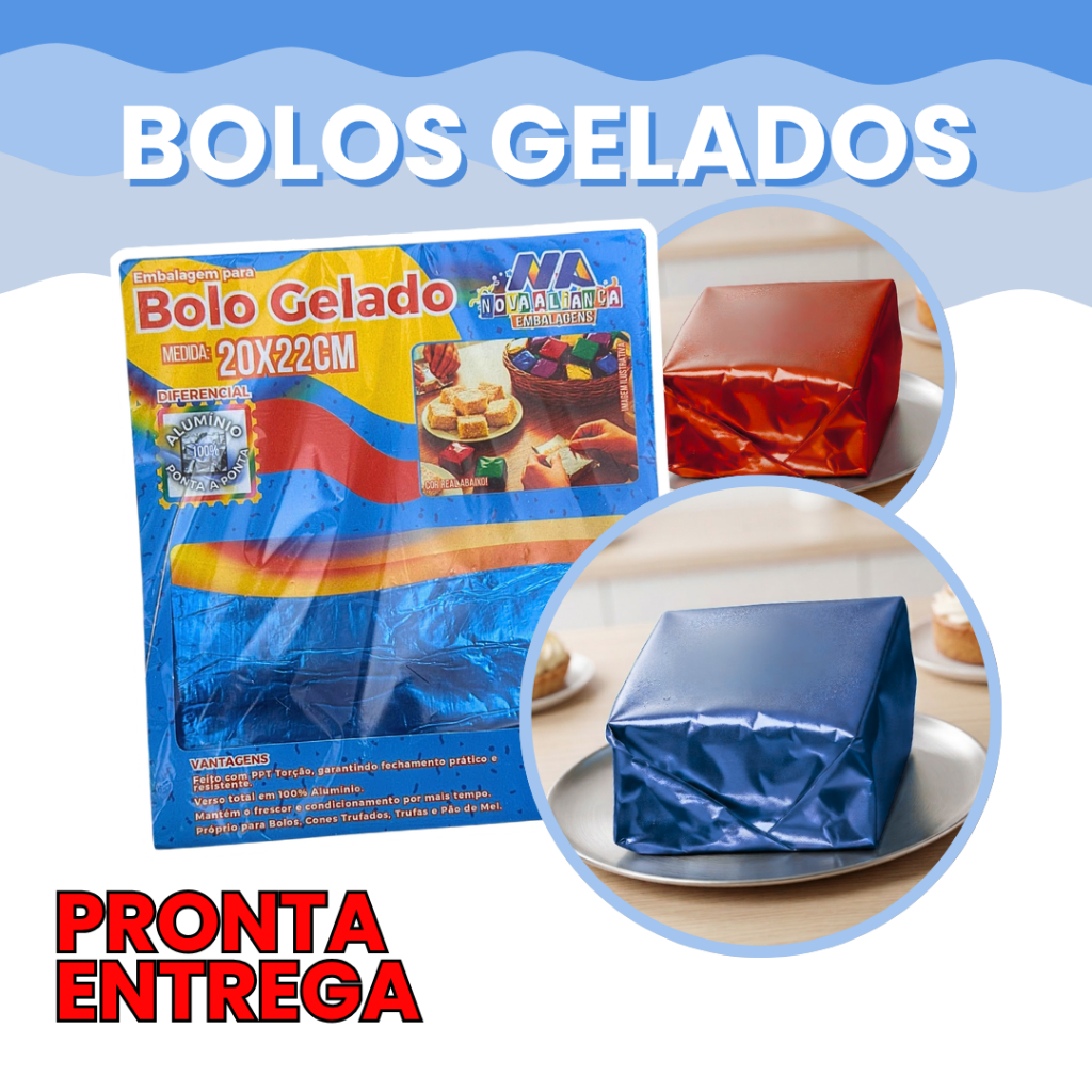 Embalagem Para Bolo Gelado 20x22 50 100 Unidade Para Bolo Gelado Trufas Pão de Mel e Cone Trufado