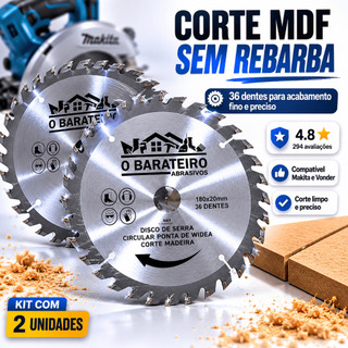 DISCO DE SERRA CIRCULAR PARA MADEIRA MDF KIT 24 36 72 DENTES CORTE RIPA CAIBRO PROFISSIONAL