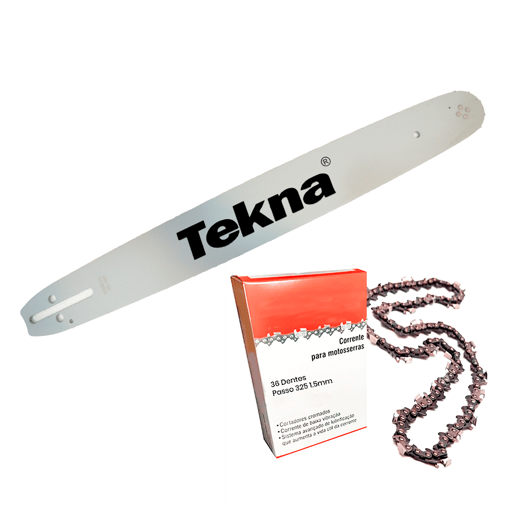 Sabre Barra Facão 45cm  + Corrente 36 Dentes Compativel com Tekna CS46S16AC /CS46XS / CS46XSUPER / CS46XS18OR