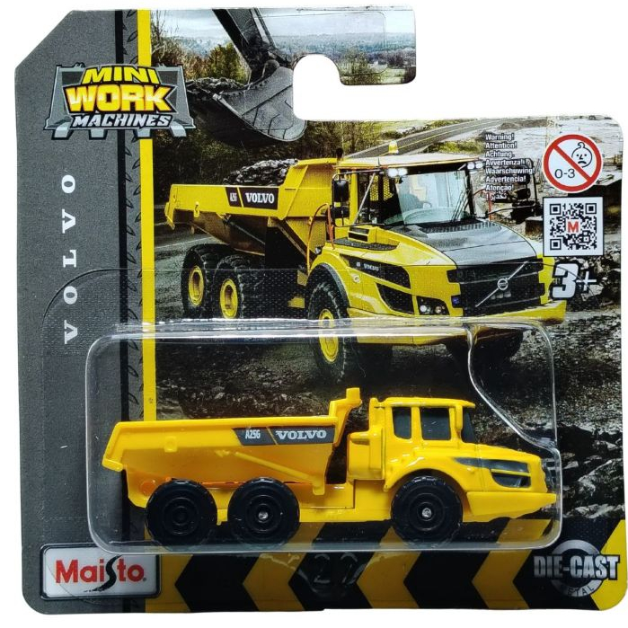 Miniatura VOLVO Trator Mini WORK Machines MAISTO 1/64 DIE-CAST METAL