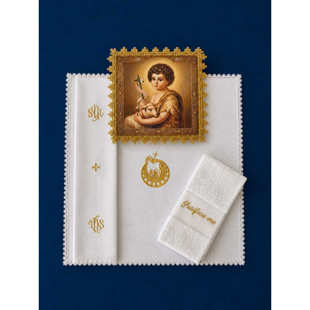 ALFAIAS SÃO JOÃO BATISTA LUXO PALA ESTAMPADA- DEMAIS PEÇAS BORDADAS