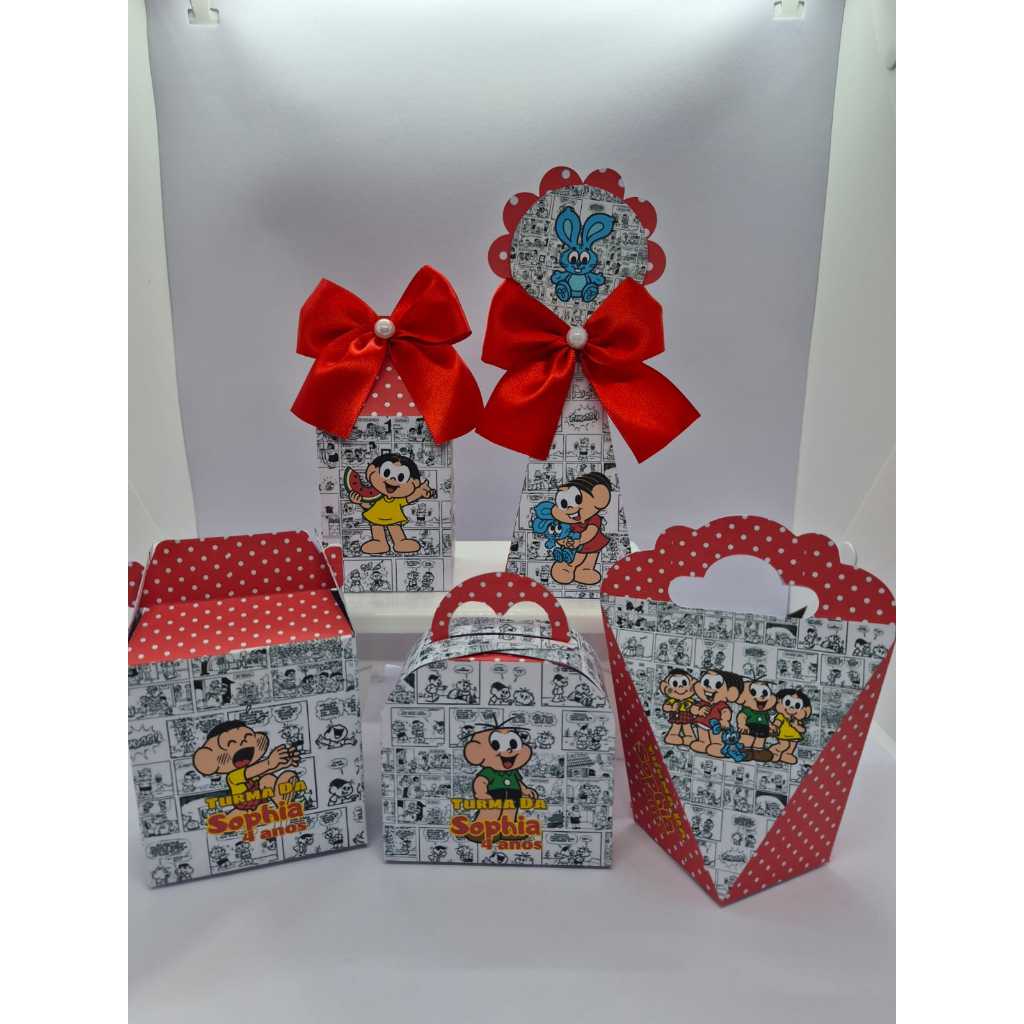 Personalizados TURMA DA MÔNICA lembrancinha Kit Caixinhas para Festa Aniversário. Faço outros Temas