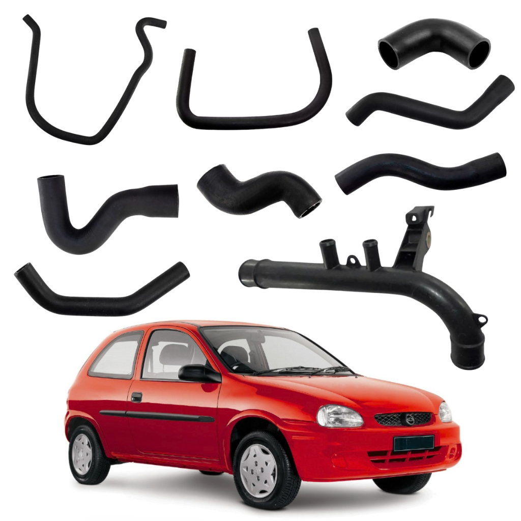 Kit De Mangueiras Agua Corsa 1998 A 2004 Sem Ar Quente Mangotes Borracha Cano Plástico Corsa Classic