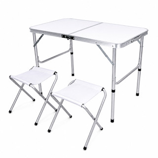 Mesa Dobrável Portátil Branca em Alumínio – Compacta, Resistente e Fácil de Transportar