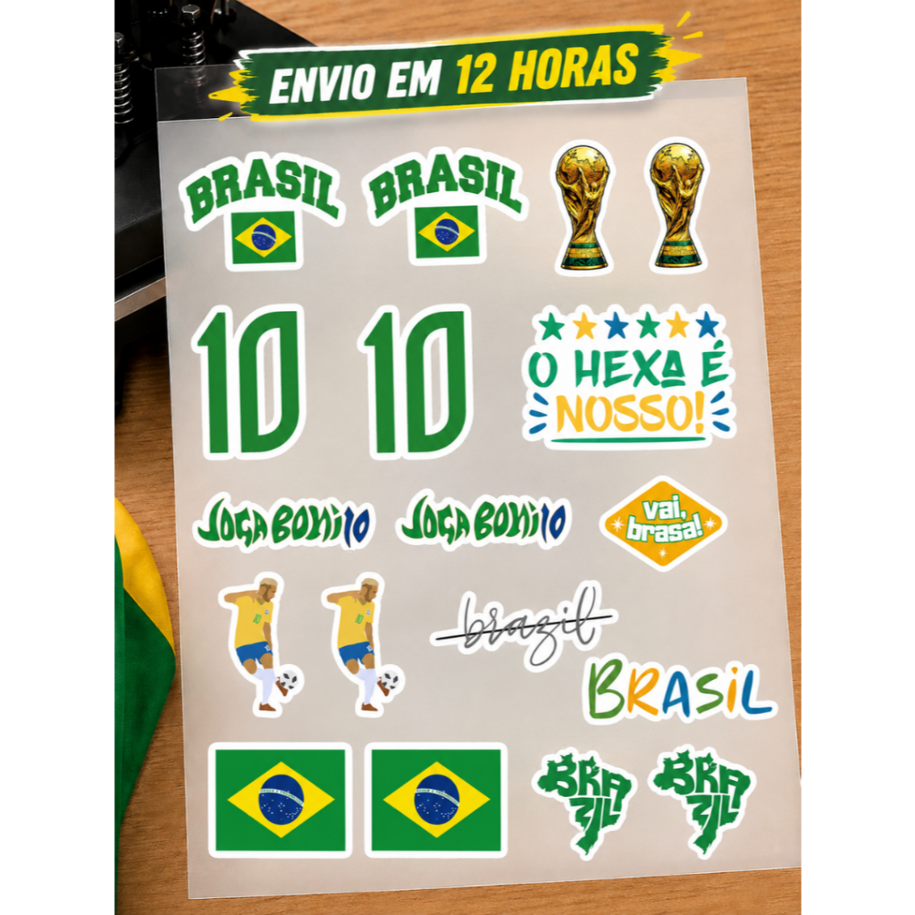 Kit Apliques Termocolantes Copa do Mundo 2026 - DTF Premium para Roupas e Tecidos