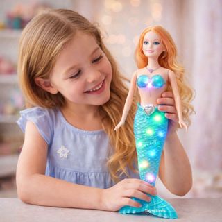Boneca Sereia Com Luz Brinquedo Infantil Boneca 42cm Seria
