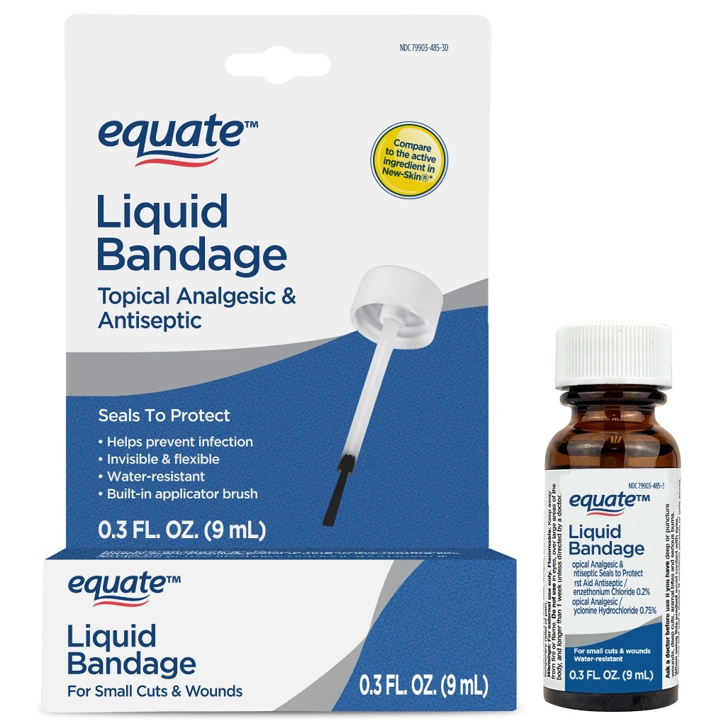 BANDAID LIQUIDO EQUATE COM ANALGESICO E ANTISEPTICO 9ML