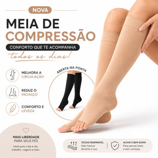Meias De Compressão Alta Pressão Varizes De Dedo Do Pé Abertas Homens Mulheres Grandes 2 …
