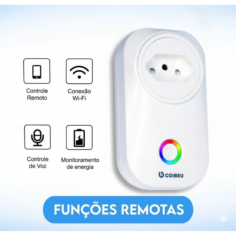 Tomada Inteligente Wifi Smart Home Coibeu Cor Branco
