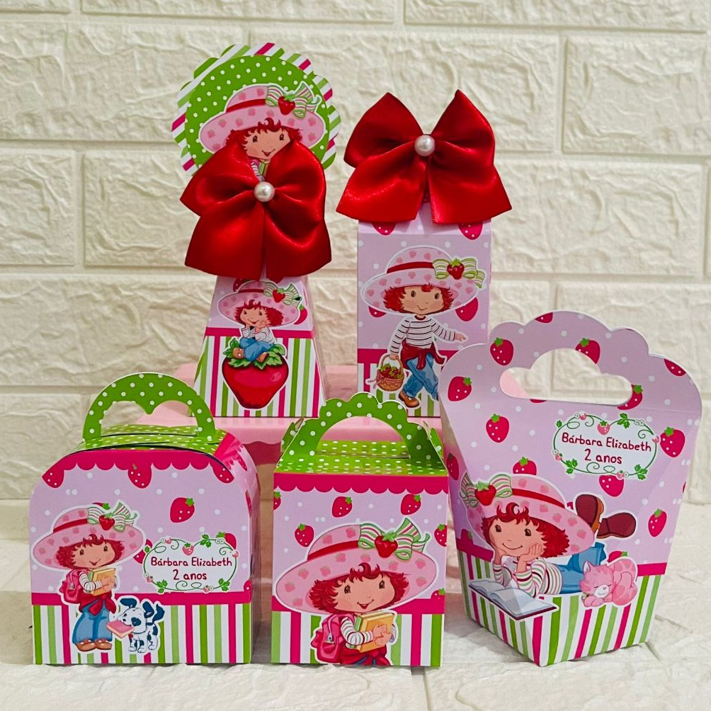 Kit Caixinhas Personalizadas MORANGUINHO 2.0 | Lembrancinhas | Mimo | Caixinhas para festa - PEGUE E MONTE