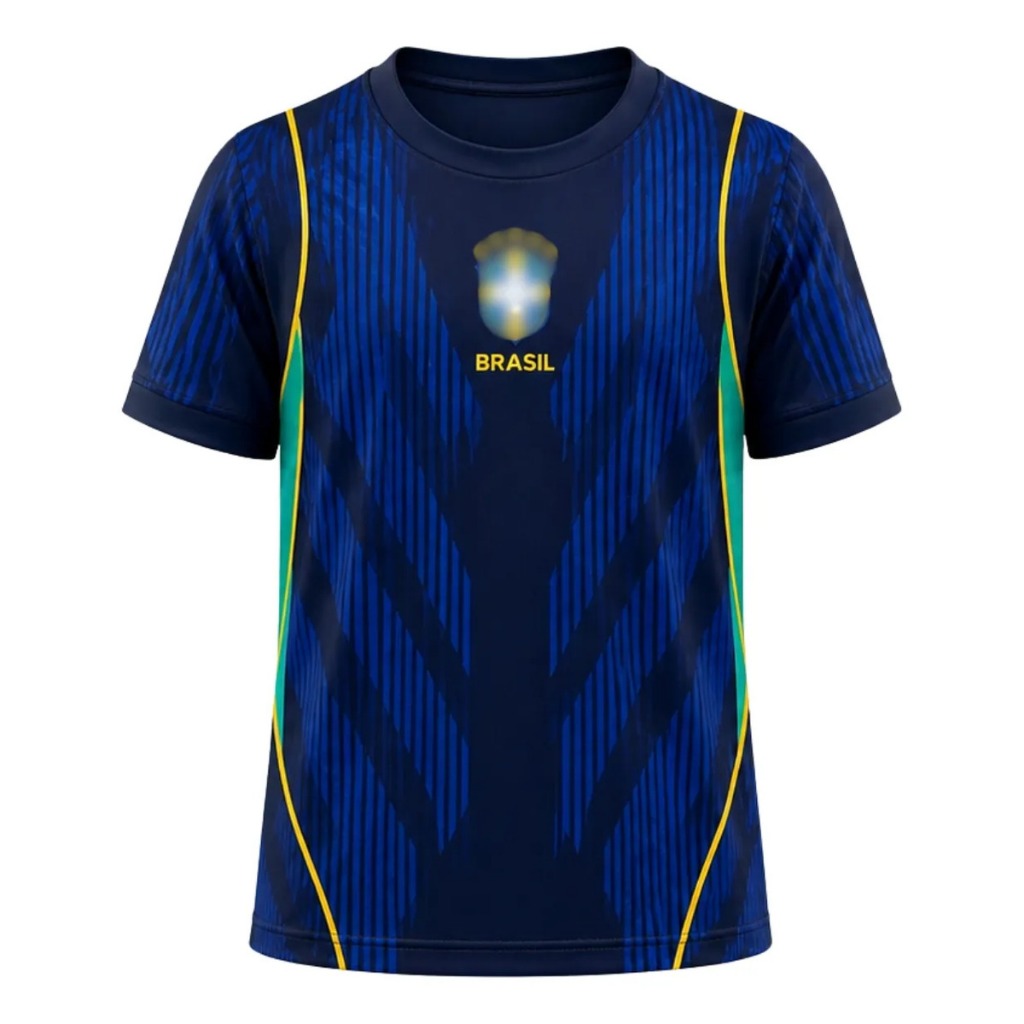 Camiseta Infantil Brasil Pro Tour Estampada Dry Fit Uv+