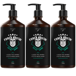 Kit 3 Balm Força Bruta Barba Forte Saudável e Bem Alinhada Uso Diário