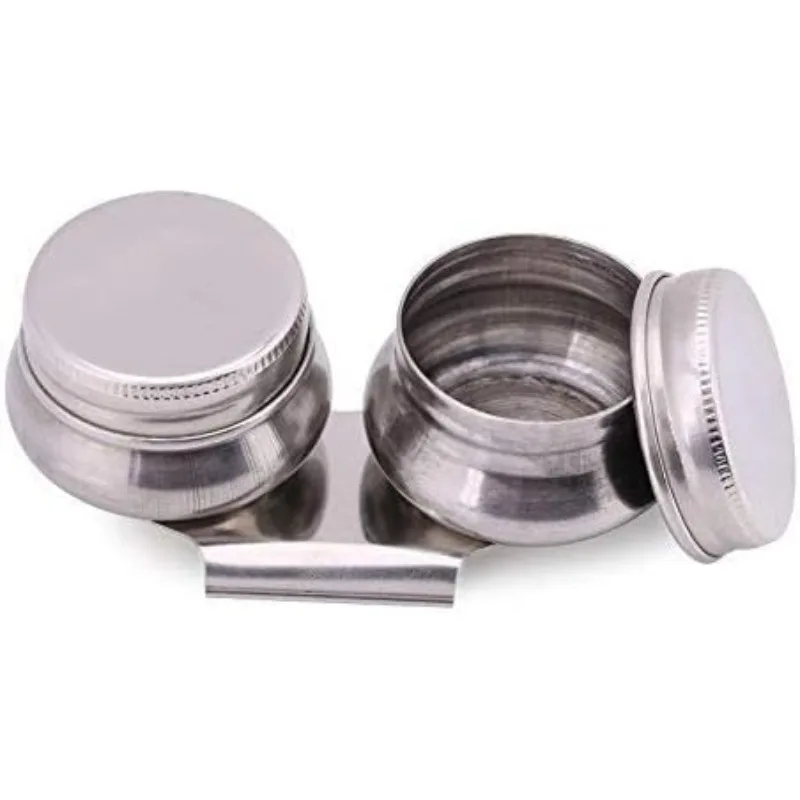 Copo Duplo Inox Paleta Pintura Óleo Solvente Aguarrás Megilp Turpentina Recipiente Artista Artesanato Acrílico.