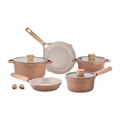 Jogo de Panelas 5 Peças Indução Fogão Gás Duna Terracota Antiaderente Brinox