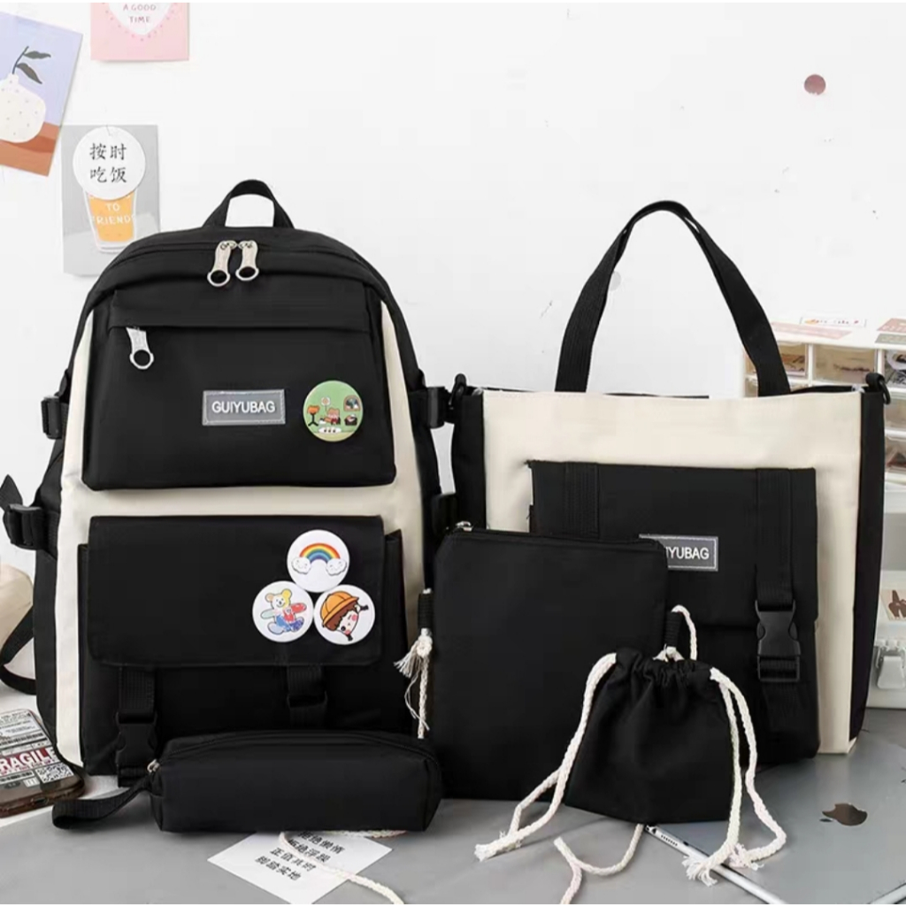 Kit 5 Bolsa Mochila Femina Musculina Escolar Magma Multiuso Jovem