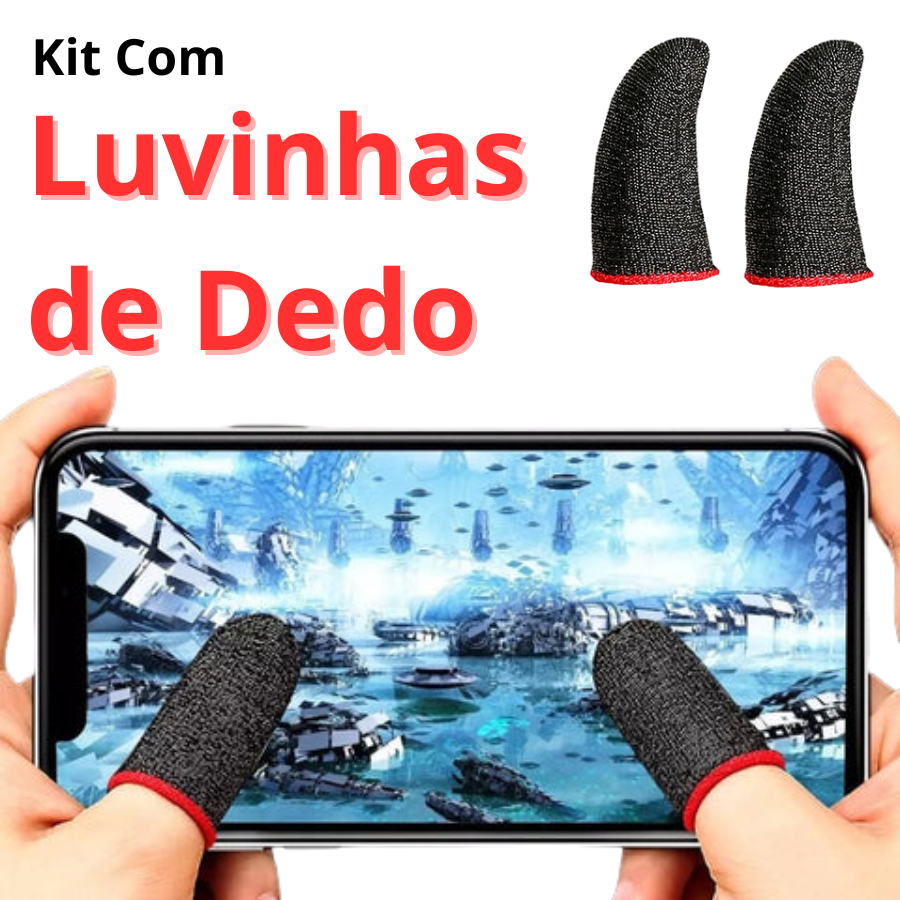 Kit de Luva de Dedo Anti-Suor Para Celular Jogos Gamer FPS Free Fire Pubg Mobile