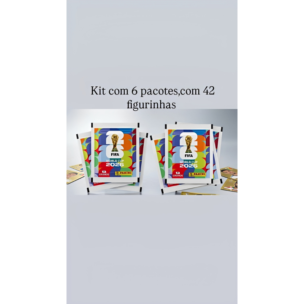 6 PACOTES (42 Figurinhas) Copa do Mundo 2026 - Oficial Panini PROMOCAO