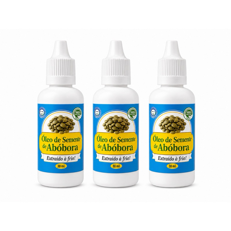 Kit 3 Óleos de Semente de Abóbora 30ml Extraído a Frio 100% Natural