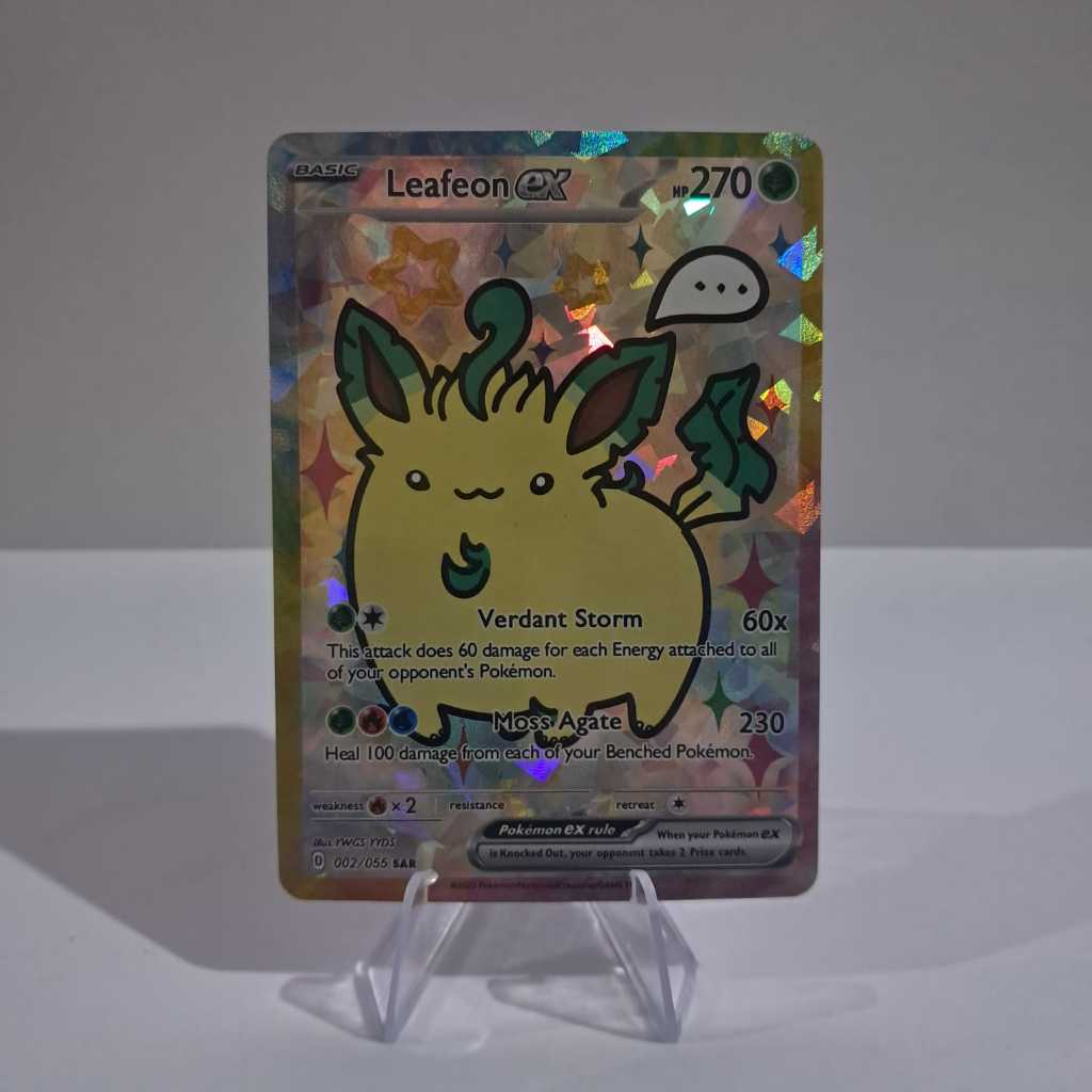 Card Pokémon -  Leafeon Cute PROXY Foil Brilhante Carta Pokémon TCG