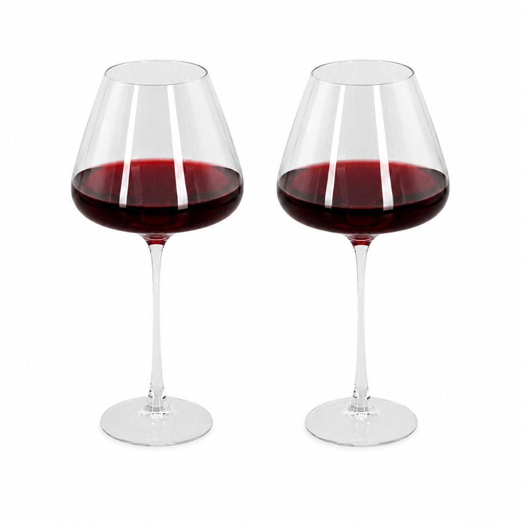 Kit 2 Taças de Vidro Classic Para Vinho 600ml, Taça De Vinho Tinto - Ruvolo