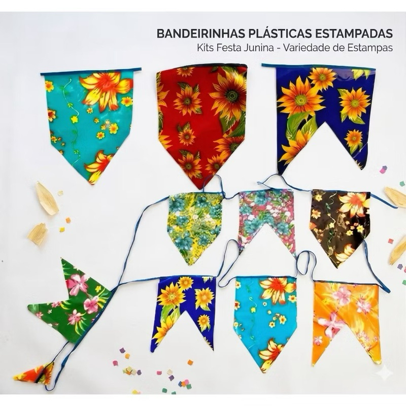 Pacote De Bandeirinha Junina De Chita | 10 Metros Com 18 Bandeira | Junino, Decoração de Festa, Arraial, São João