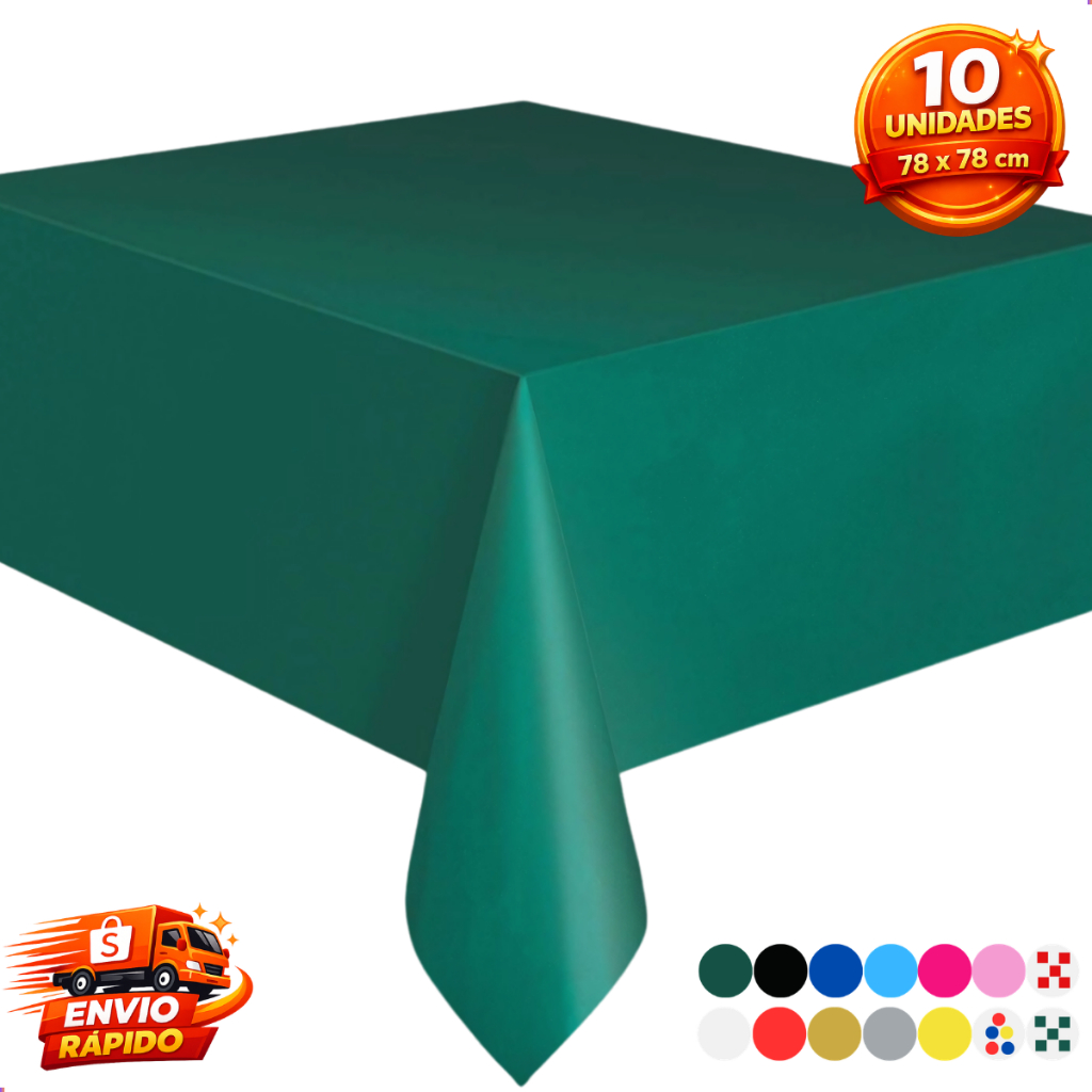 Toalhas Plásticas Perolizada 78x78 Descartável Festas Pacote 10 Unidades
