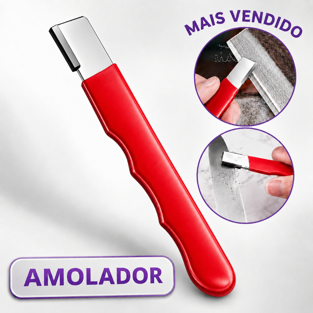 Afiador Amolador de Facas Tesouras Laminas Aço Profissional Tungstênio Pedra Diamantada