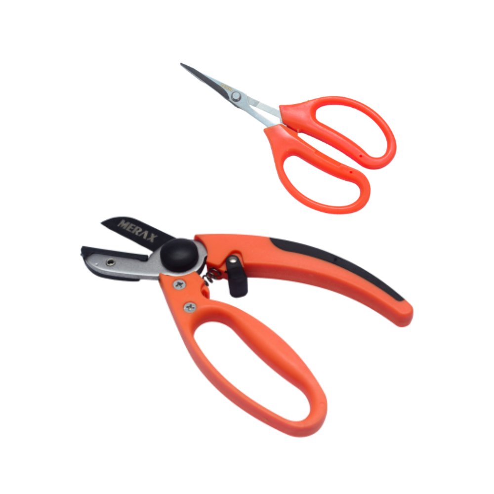 Tesoura Bigorna De Poda Merax Linha Pro + Tesoura Colheita Linha Jardim