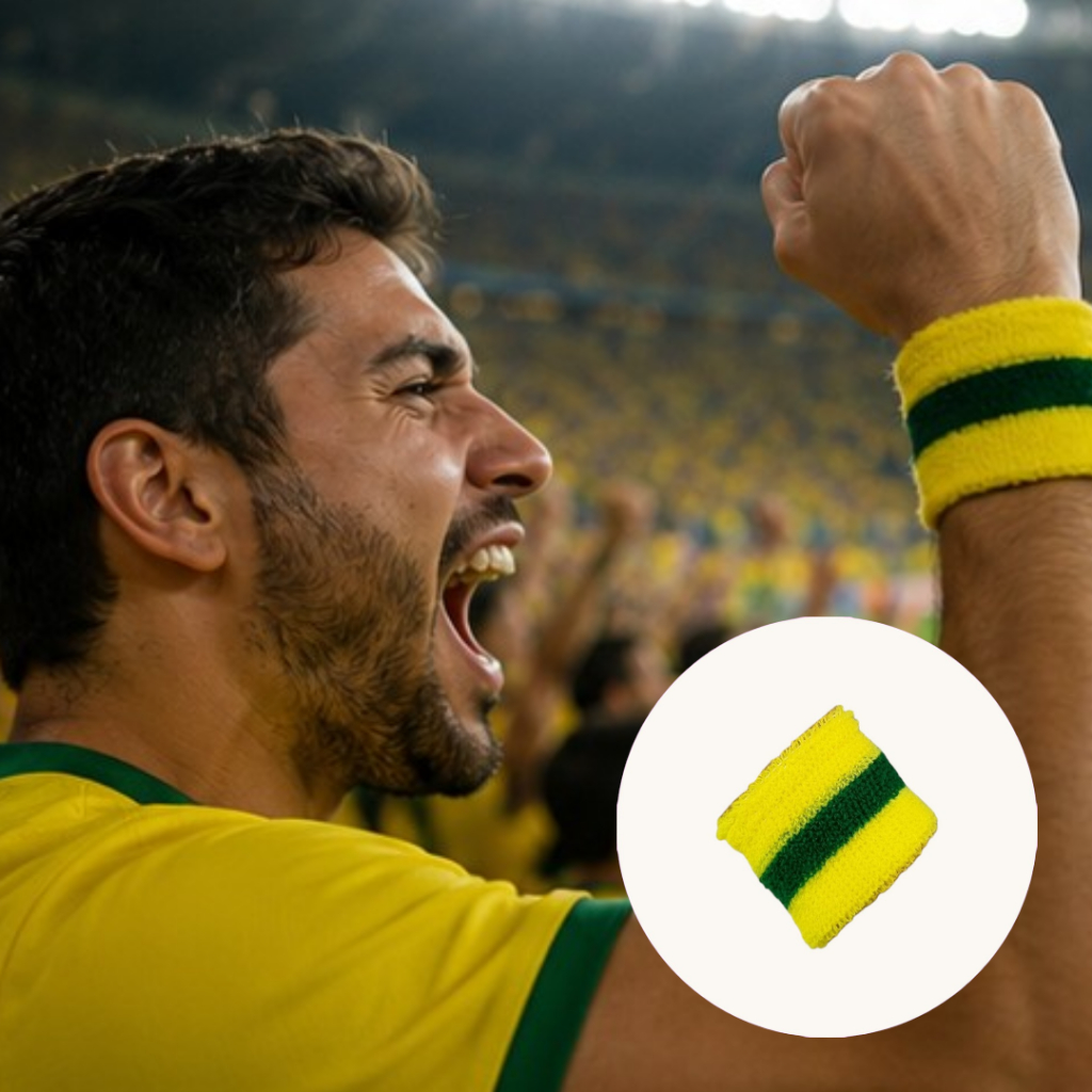 Kit Torcida Brasil Grupo Brasileira Corneta Bandeira Copa Mundo Faixa Elastica
