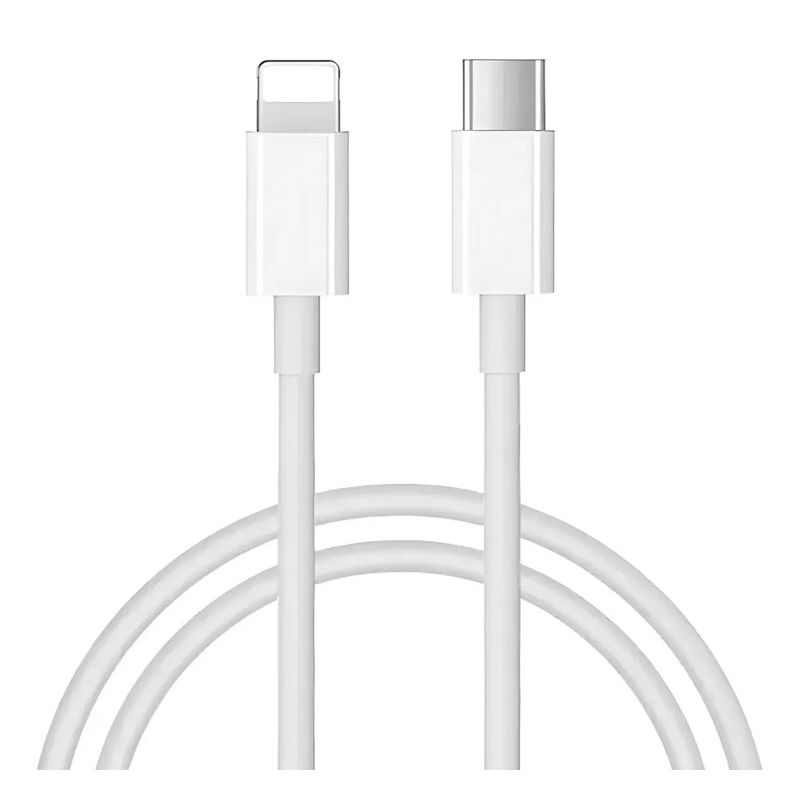 Cabo Usb-c Para Lightning 1 Metro Branco Apple Xr Xs 11 12 13 Pro Max
