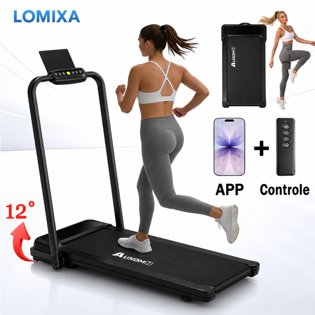 Esteira Ergométrica Elétrica 2.0HP Silenciosa Dobrável com Bluetooth 14km/h, Capacidade 120kg Uso Residencial 110V/220V