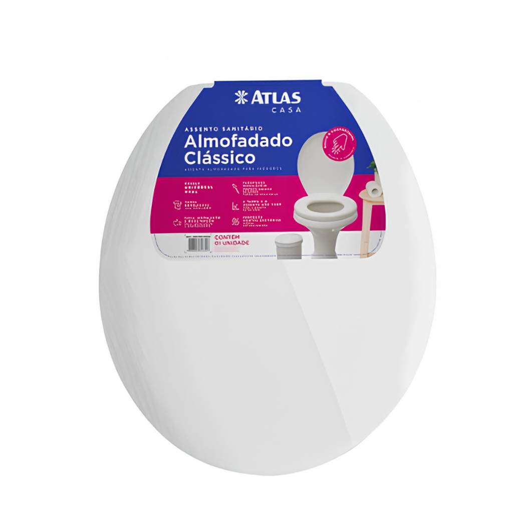 Assento Sanitário Primafer Almofadado Classico Plastico Branco