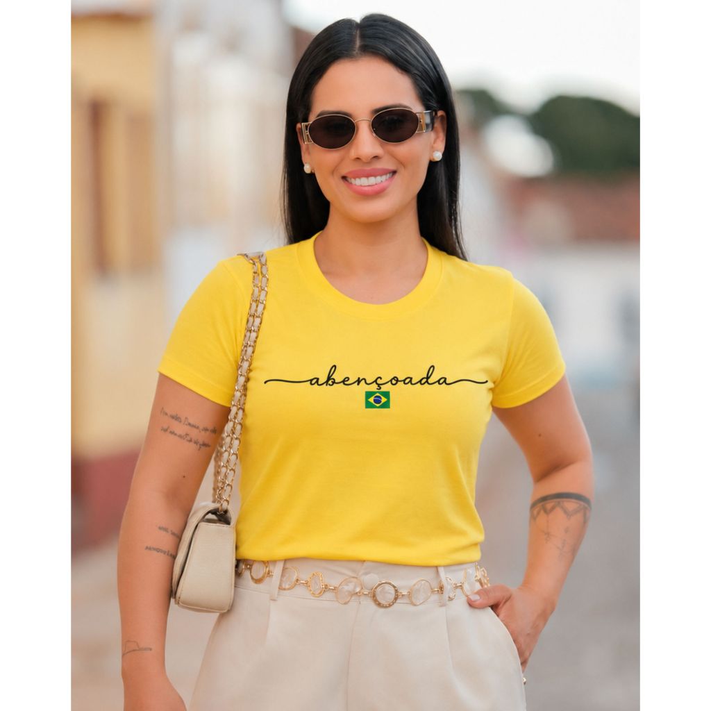Camisetas do Brasil Tshirt Feminina Algodão - Alta Qualidade