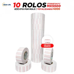 Etiquetas De Preço Adesiva 10 Rolos 400 Unidades P/ Supermercado E Loja