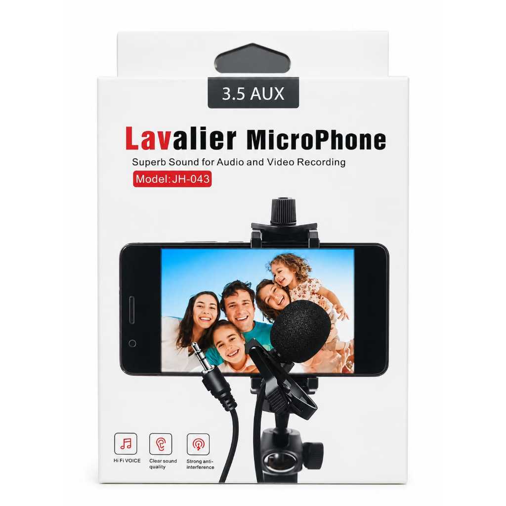 Microfone de Lapela com monitoramento de áudio