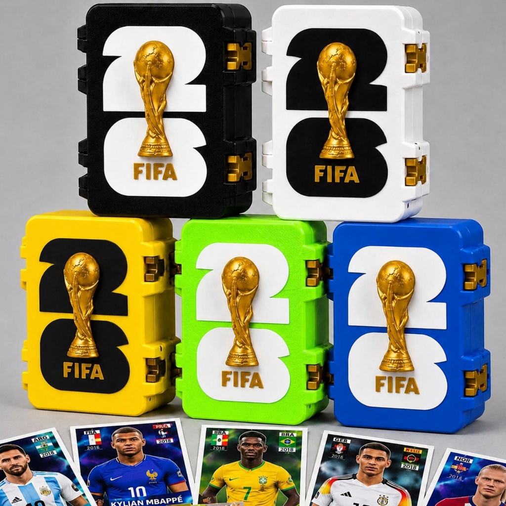 Porta Figurinha p/ Álbum Copa do Mundo 2026 - Caixa de Figurinha - Estojo Organizador Premium