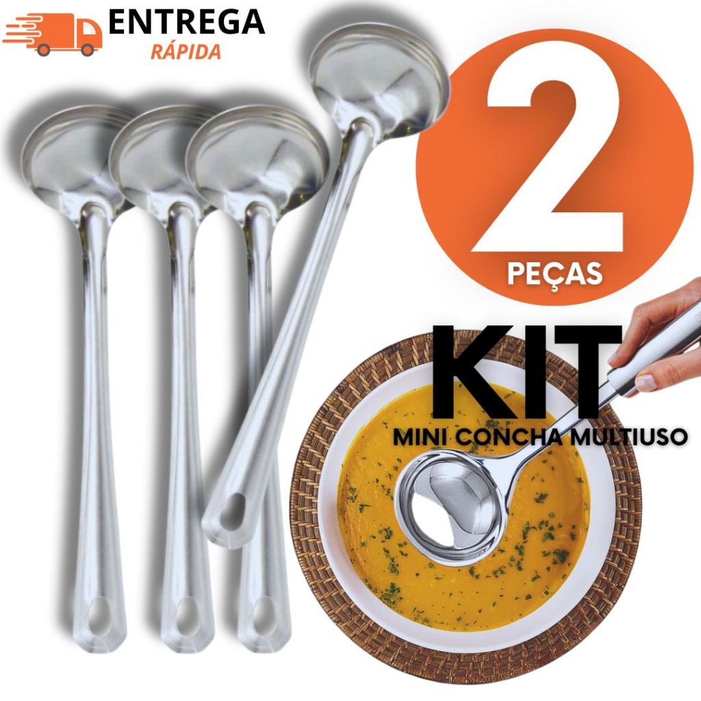 Mini Concha Pequena Pra Servir Molho Caldo Metal Inox Variáveis Utilidades Excelente Manuseio