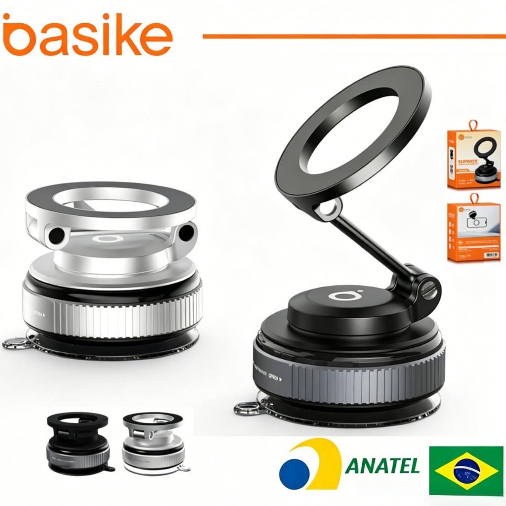 Basike 360 °Strong Magnetic Car Phone Holder Foldable Design Adjustable Vacuum/Desk/Universal Use