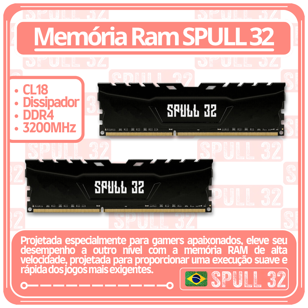 Memória Ram DDR4 3200MHz 8GB/16GB C/ Dissipador | SPULL 32