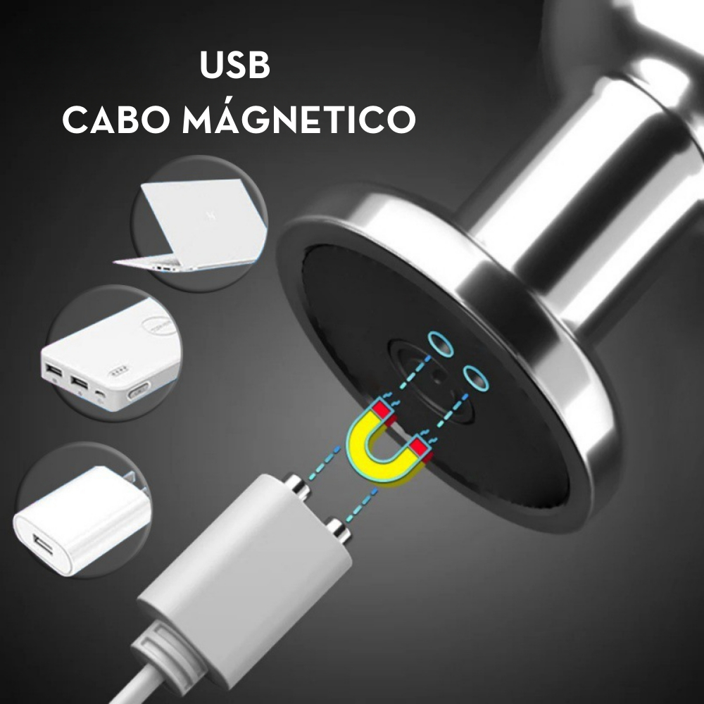 Plug anal de aço com vibro e controle remoto
