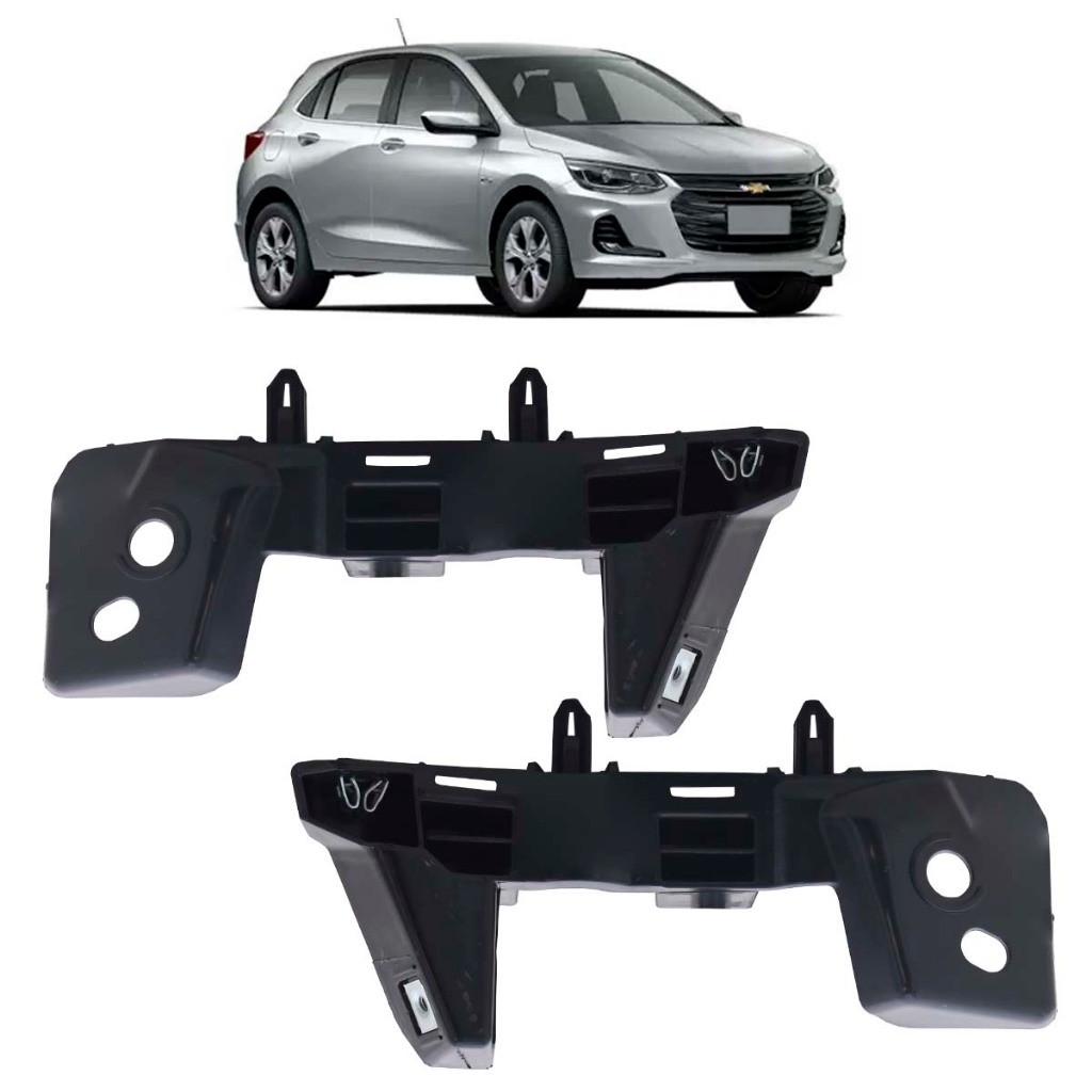Par Suporte Guia Parachoque Dianteiro Onix 2020 2021 2022 Preto
