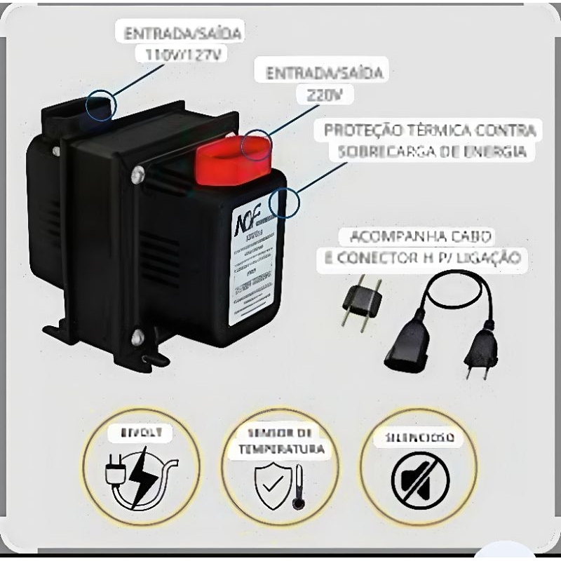 Autotransformador 200VA 300VA 500VA 750VA 1050VA 127V ↔ 220V