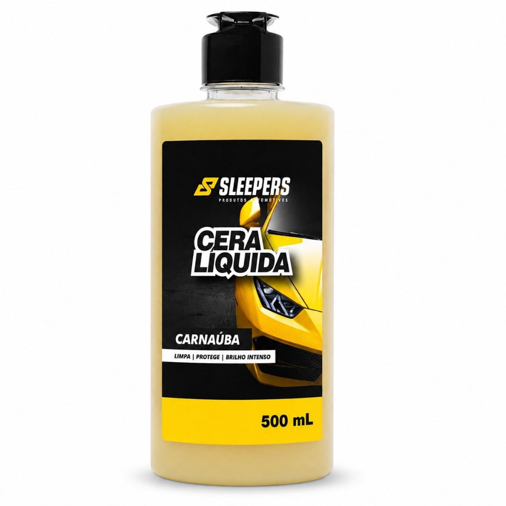 Cera Automotiva Líquida Carnaúba 500ml Limpa E Protege Brilho Intenso Sleepers
