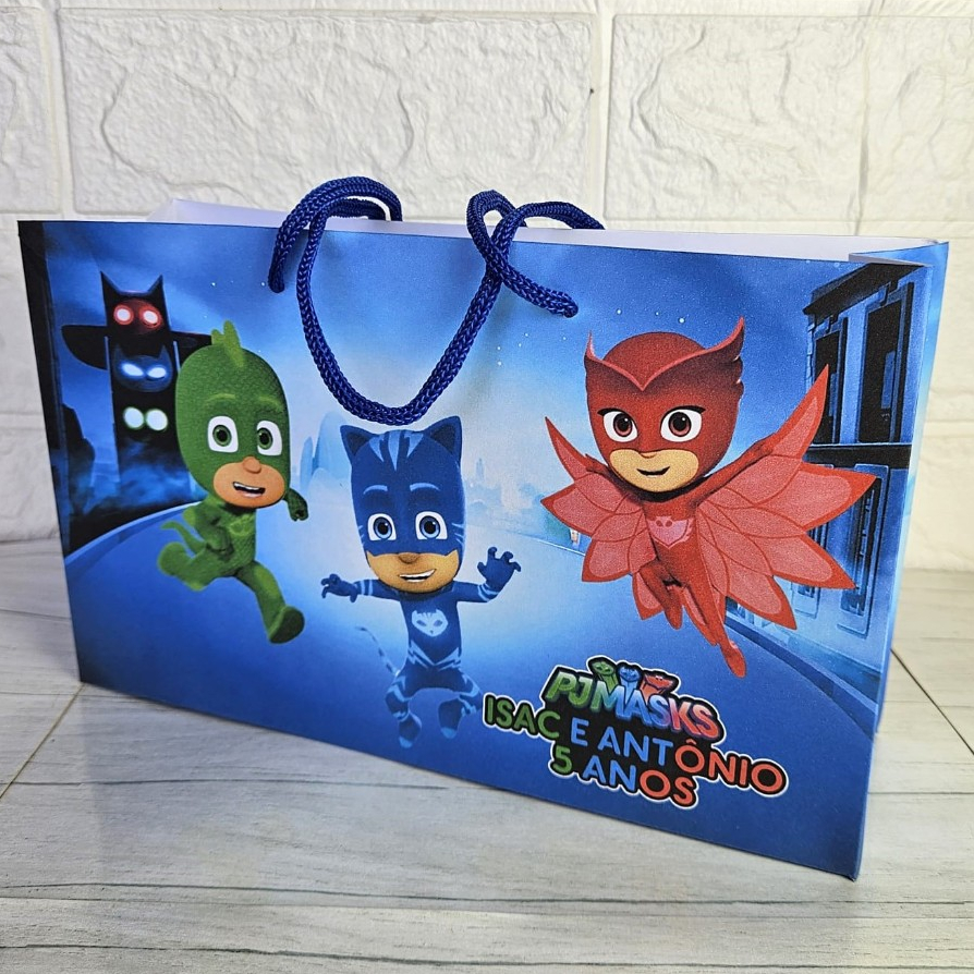 Kit Sacolas Surpresa Pj Masks Personalizada | Lembrancinhas Festa Infantil Aniversário | Sacolinhas