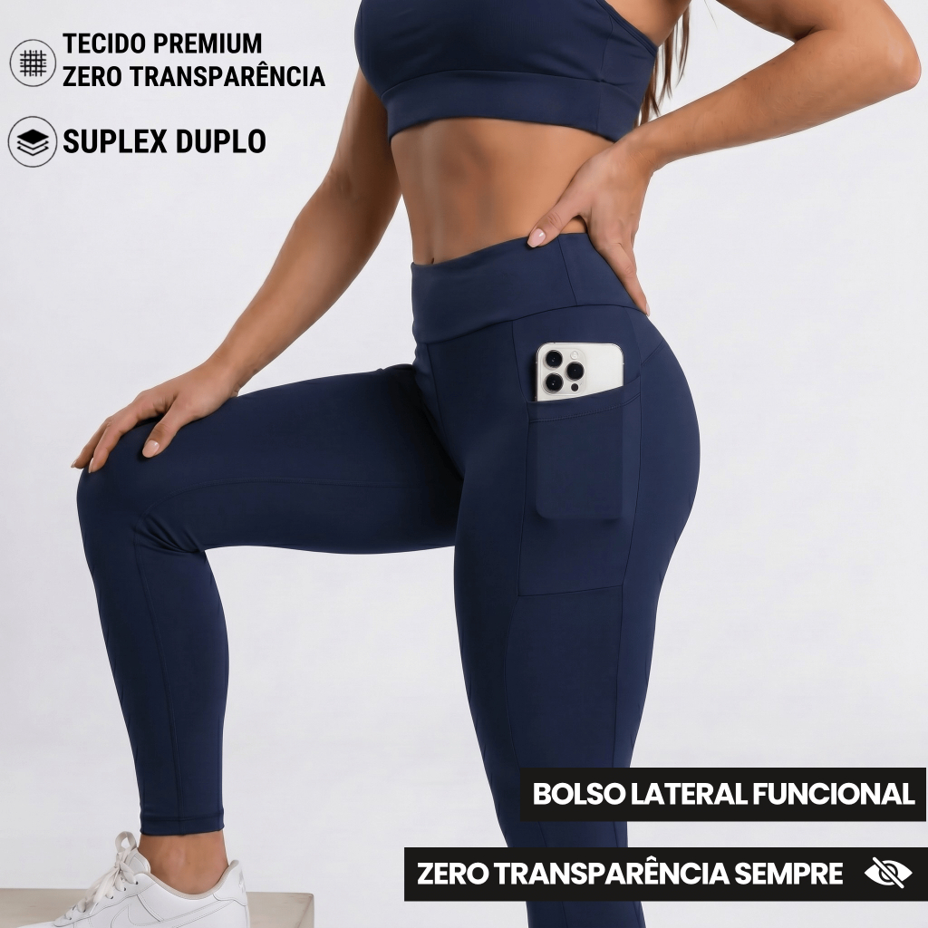 Calça Legging com Bolso Lateral SEM TRANSPARÊNCIA  Academia Crossfit Treino Musculação Promoção
