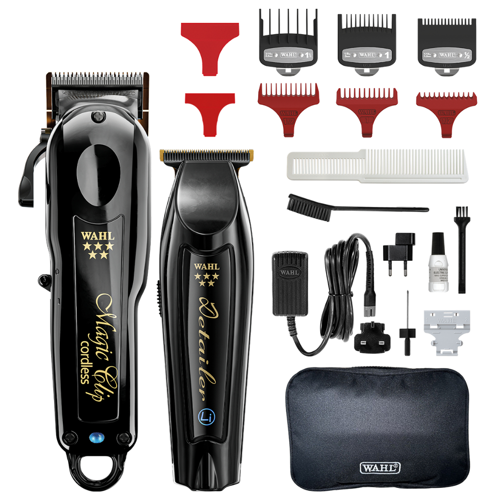 Combo Máquina de Cortar Cabelo e Aparador Sem Fio Barber Cordless Bivolt