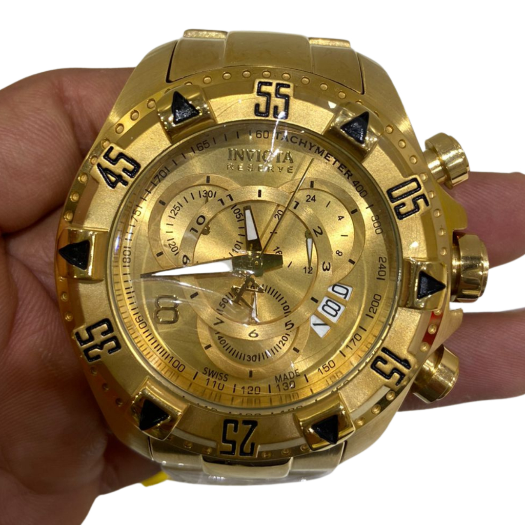 Relógio Invicta Reserve Excursion Dourado Caixa Original