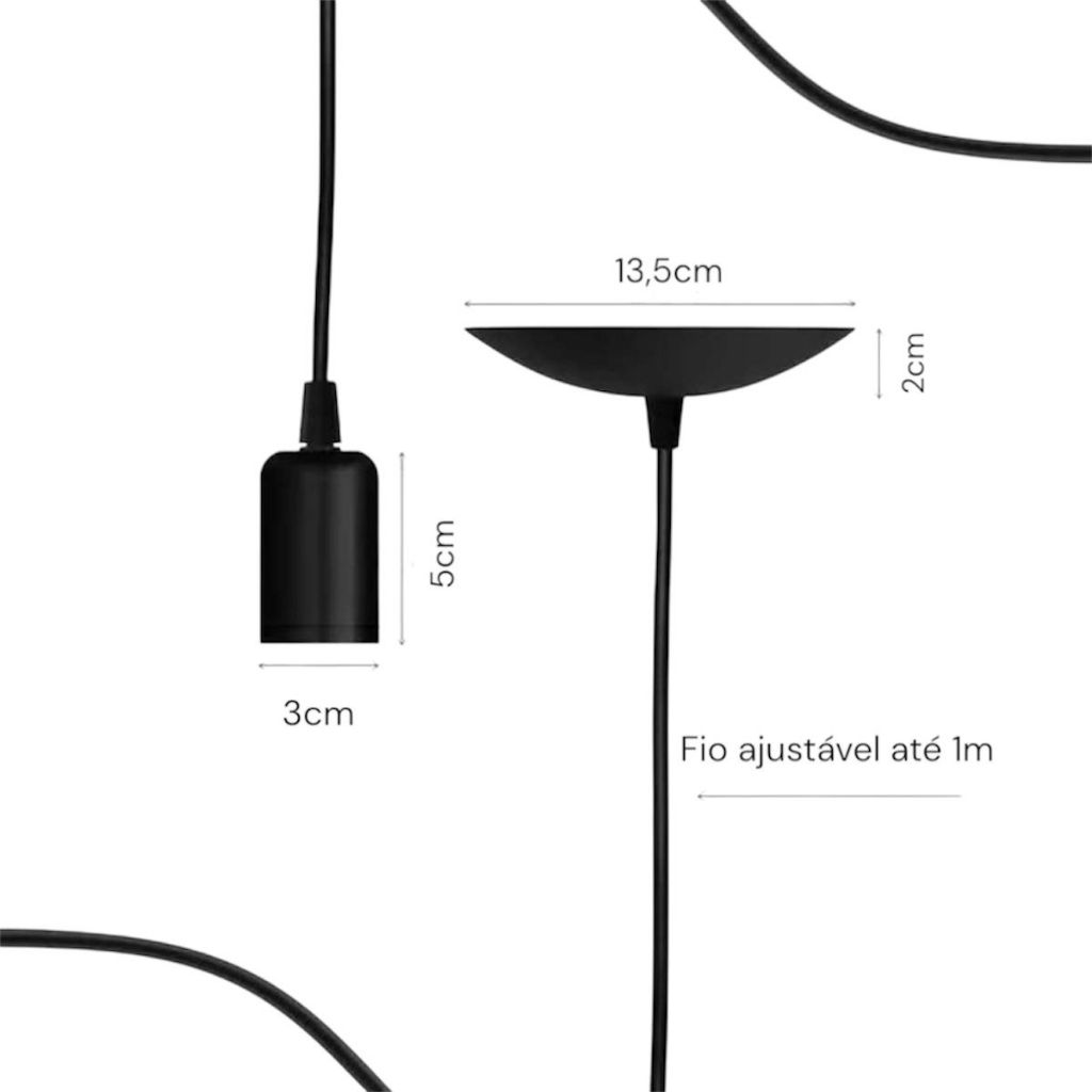 KIT PENDENTE LISO DE TETO 1 METRO PARA DECORAÇÃO DE AMBIENTES FESTAS E EVENTOS EM GERAL — imagem 2 de 2