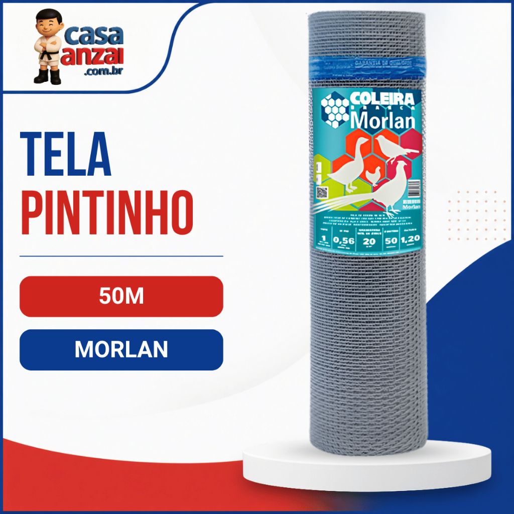 Tela Pintinho Morlan 50m Tipo 1 Para Galinheiro e Viveiros Tamanhos Variados