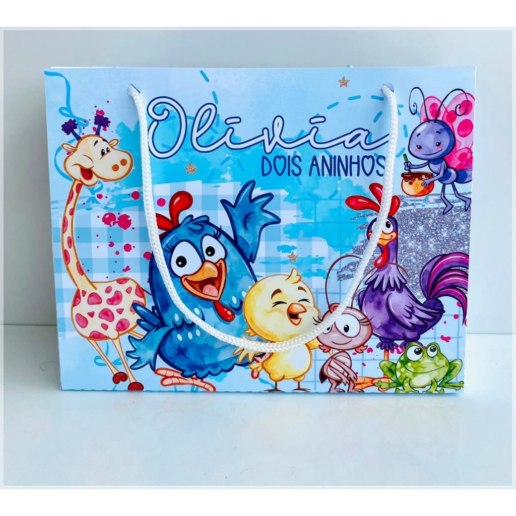 sacolinha galinha pintadinha personalizada sacolinha pegue e monte-lembrancinha personalizada-festa personalizada